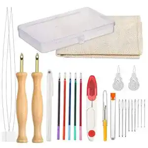 Punch-Needle Pllieay 23 Stücke Stickerei Punch Nadel Set