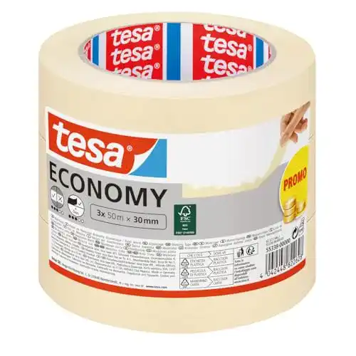 Malerkrepp tesa Malerband ECONOMY – 3x 50 m x 30 mm