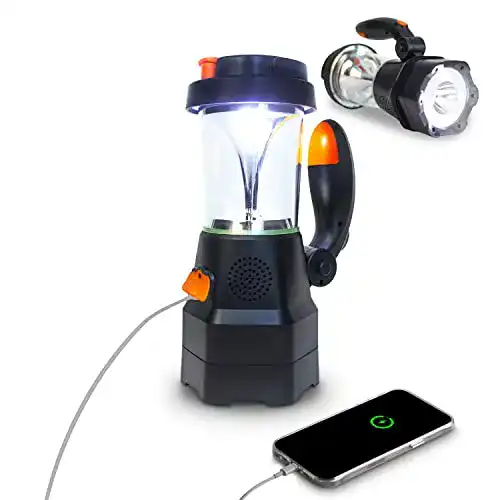 Kurbel-Laterne SELBST-SICHER 4in1 LED mit Kurbel & Akku