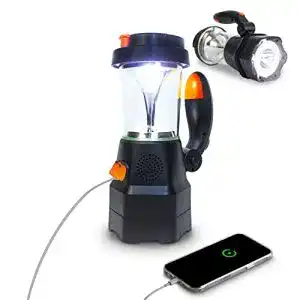 Kurbellampe SELBST-SICHER LED Kurbellaterne 4in1, Notfallradio