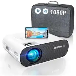 Beamer unter 200 Euro WiMiUS Mini Beamer, WiFi Bluetooth LED