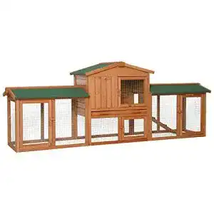 Kaninchenstall lionto by dibea XXL Kleintiergehege 212x52x85 cm