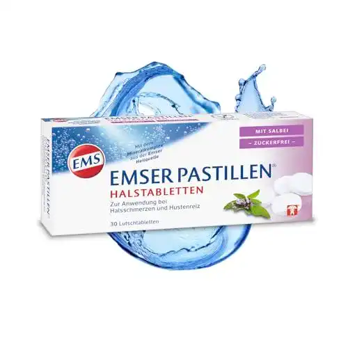 Halstabletten EMSER Pastillen mit Salbei, zuckerfrei, 30 Stück