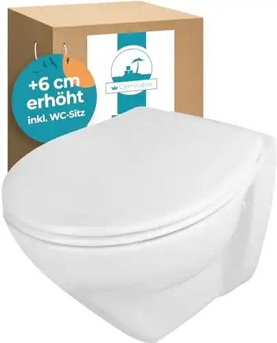 Wand-WC Calmwaters ® Erhöht spülrandlos Modern Plus