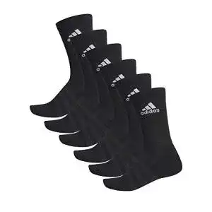 Herrensocken schwarz adidas 6 Paar Cushion Crew Socken, Black, L