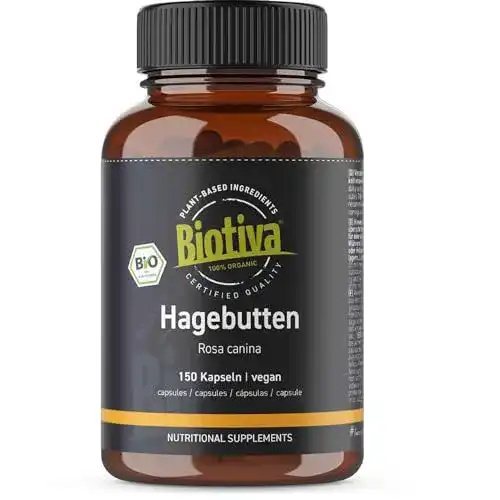 Hagebutten-Kapseln Biotiva Hagebuttenkapseln Bio, 150 Kapseln