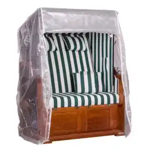 Strandkorbhülle Mr. Deko Transparent aus PVC, 123 x 173 x 90 cm