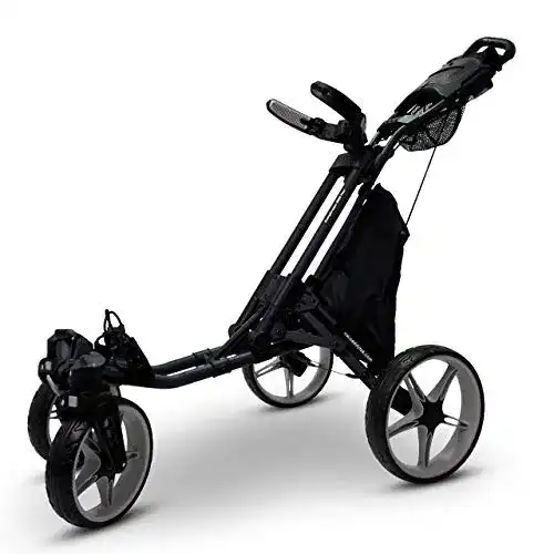Golf-Trolley CaddyTek Qaud Tour Swivel 360 4-Rad Golf Push Trolley Golfcaddy Neu Modell 2021