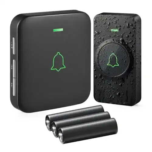 Funkklingel AVANTEK Kabellose Türklingel Batteriebetrieben, Mini