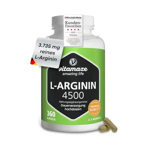 L-Arginin Vitamaze – amazing life Kapseln hochdosiert, 360 Kapseln