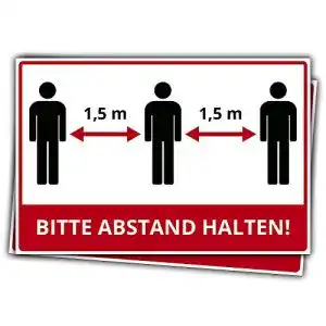 Abstand-halten-Aufkleber geschenke-fabrik.de 2 Aufkleber 30 x 20
