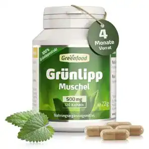 Grünlippmuschel-Kapseln Greenfood Grünlippmuschel, 500 mg