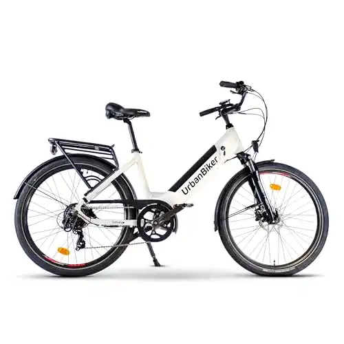 E-Bike 26 Zoll URBANBIKER Sidney E-Bike Weiß 26″ Zoll, 250W