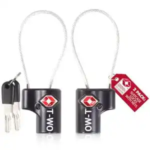 Kofferschloss OW-TRAVEL Kabel Schloss mit Schlüssel (2er Set)