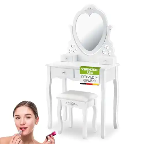 Schminktisch-Kinder Juskys Schminktisch Julia mit 4 Schubladen