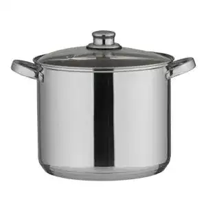 Kochtopf 10 Liter axentia Universaltopf in Silber, mit Glasdeckel