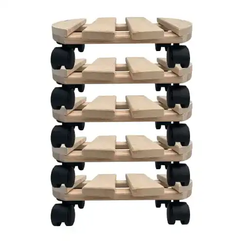 Pflanzenroller Expo-Börse Holz MASSIV rund 30 cm bis 120 KG (5)