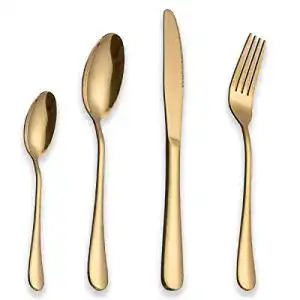 Besteck gold Berglander Edelstahl Besteck Set mit Titan vergoldet