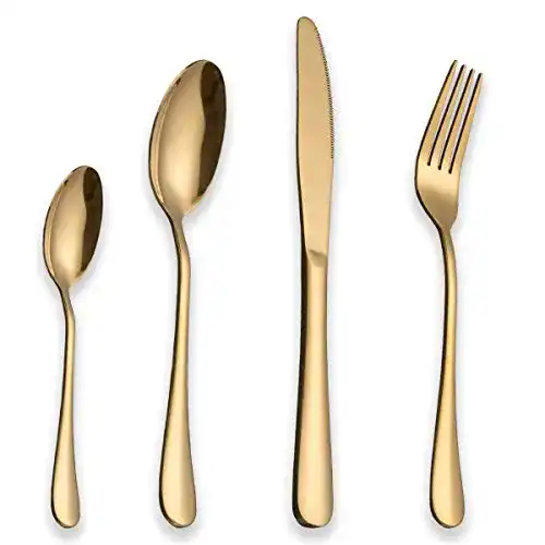Besteck gold Berglander Edelstahl Besteck Set mit Titan vergoldet