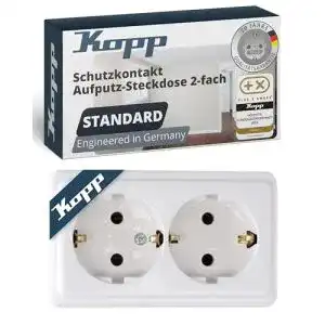 Aufputz-Steckdose Kopp Schutzkontakt-Steckdose, 2fach, 16A, 250V