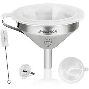 Trichter HAUSPROFI 5 Zoll aus Edelstahl und 200 Mesh Filter