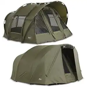 Angelzelt Lucx ® Leopard Bivvy + Winterskin 2-3 Mann + Überwurf 2 bis 3 Personen Karpfenzelt + Overwrap Angler Zelt Carp
