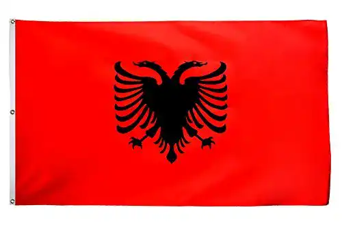 Albanien-Flagge Flaggenfritze, 150 x 250 cm + gratis Sticker, XXL