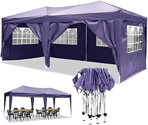 Pavillon (3×6) YUEBO Faltpavillon Wasserdicht, 4 Seitenteile