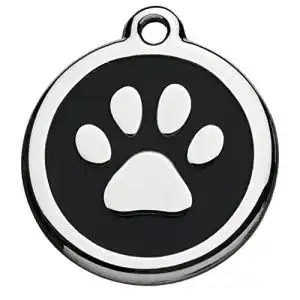 Hundemarke Foto Premio Tiermarke mit Gravur mit Pfoten-Motiv