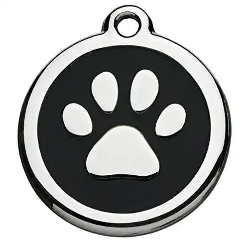 Hundemarke Foto Premio Tiermarke mit Gravur mit Pfoten-Motiv