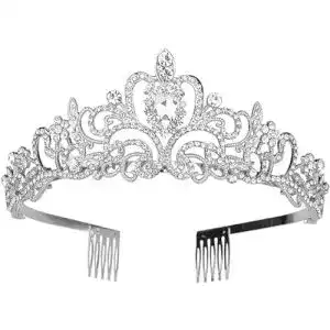 Tiara alladaga Hochzeit Krone Kristall Strass Braut mit Kamm