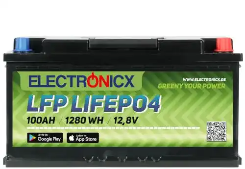 Versorgungsbatterie Electronicx LiFePO4 Batterie 100Ah 12V