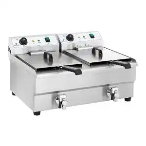 Doppelfritteuse Royal Catering Fritteuse Edelstahl RCEF 16DH-1