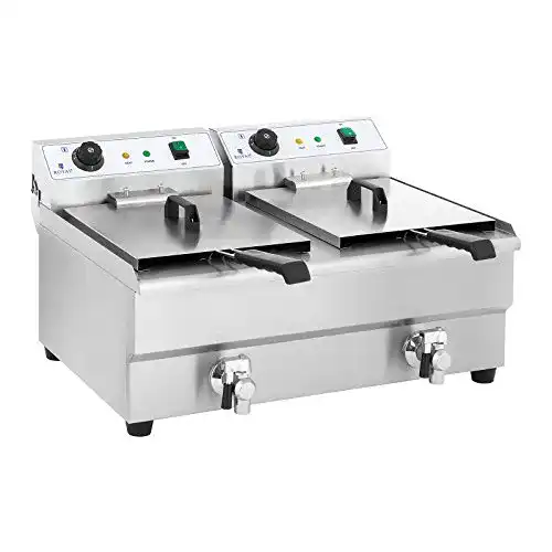 Doppelfritteuse Royal Catering Fritteuse Edelstahl RCEF 16DH-1