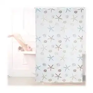 Duschrollo Relaxdays Ocean, wasserabweisend, Muschel Badrollo