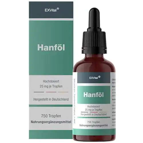 Hanföl-Tropfen Exvital Hanfsamenöl 25mg mit Omega 3-6-9