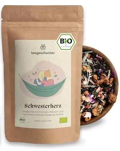 Weißer Tee teegeschwister ® Schwesterherz, BIO mit Rosenblüten