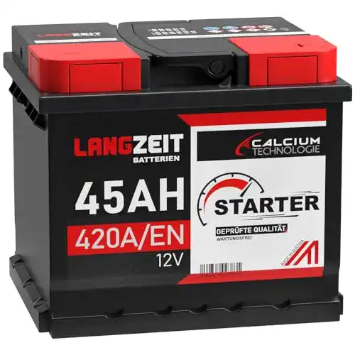 Autobatterie 45Ah LANGZEIT Starterbatterie