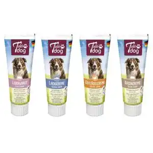 Futtertube Hund Tubi dog Set Tubidog Leberwurst + Lachscreme