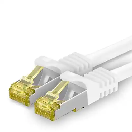 Netzwerkkabel 1aTTack.de Cat.7 10m Weiß 1 Stück Cat7
