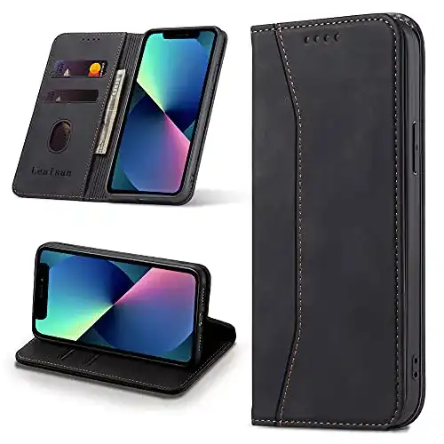 iPhone-13-mini-Leder-Case Leaisan Handyhülle für iPhone 13 Mini