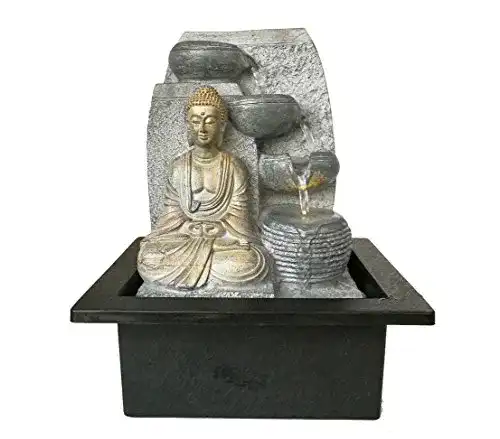 Zimmerbrunnen Dehner Steine mit LED Beleuchtung, Polyresin