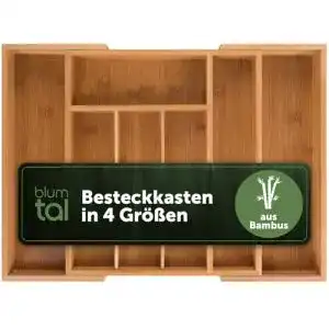 Besteckkasten Blumtal Schublade aus Bambus, bis zu 9 Fächer