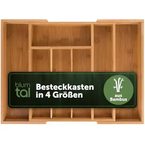 Besteckkasten Blumtal Schublade aus Bambus, bis zu 9 Fächer