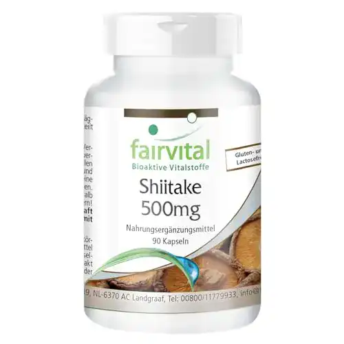 Shiitake-Kapseln fairvital Shiitake Kapseln, 500mg/Kapsel, 90 Kaps.