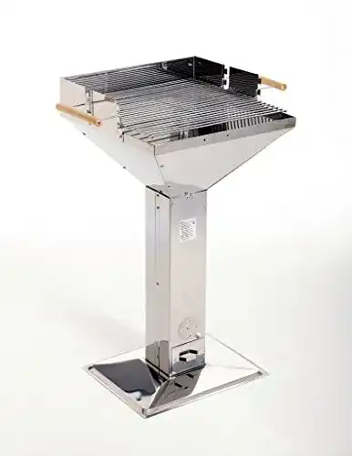 Säulengrill Mr. Gardener Edelstahl Holzkohle Trichtergrill Nebraska