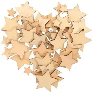 Holzsterne rosenice 100 STÜCKE Holz Stern Deko Basteln Holzscheiben