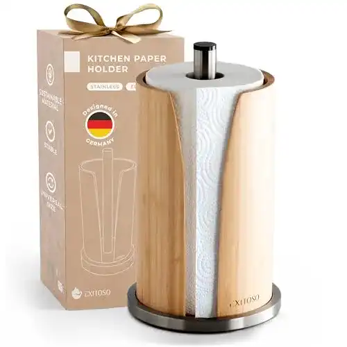Küchenrollenhalter Edelstahl Exitoso Küchenrollenhalter Bambus