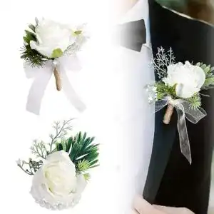 Boutonniere stillwen Hochzeit, 1 Satz und Handgelenk Blume, Braut
