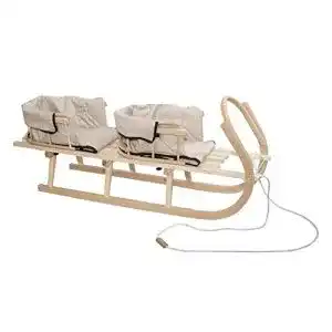 Schlitten-2-Personen Skyline Schlitten Duo aus Holz Holzschlitten